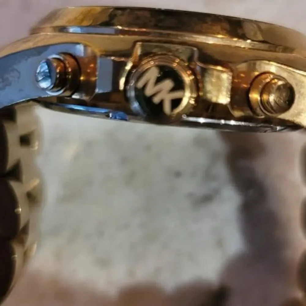 Michael Kors Bradshaw Chronograph Gold Stainless Steel Watch, Black Dial,